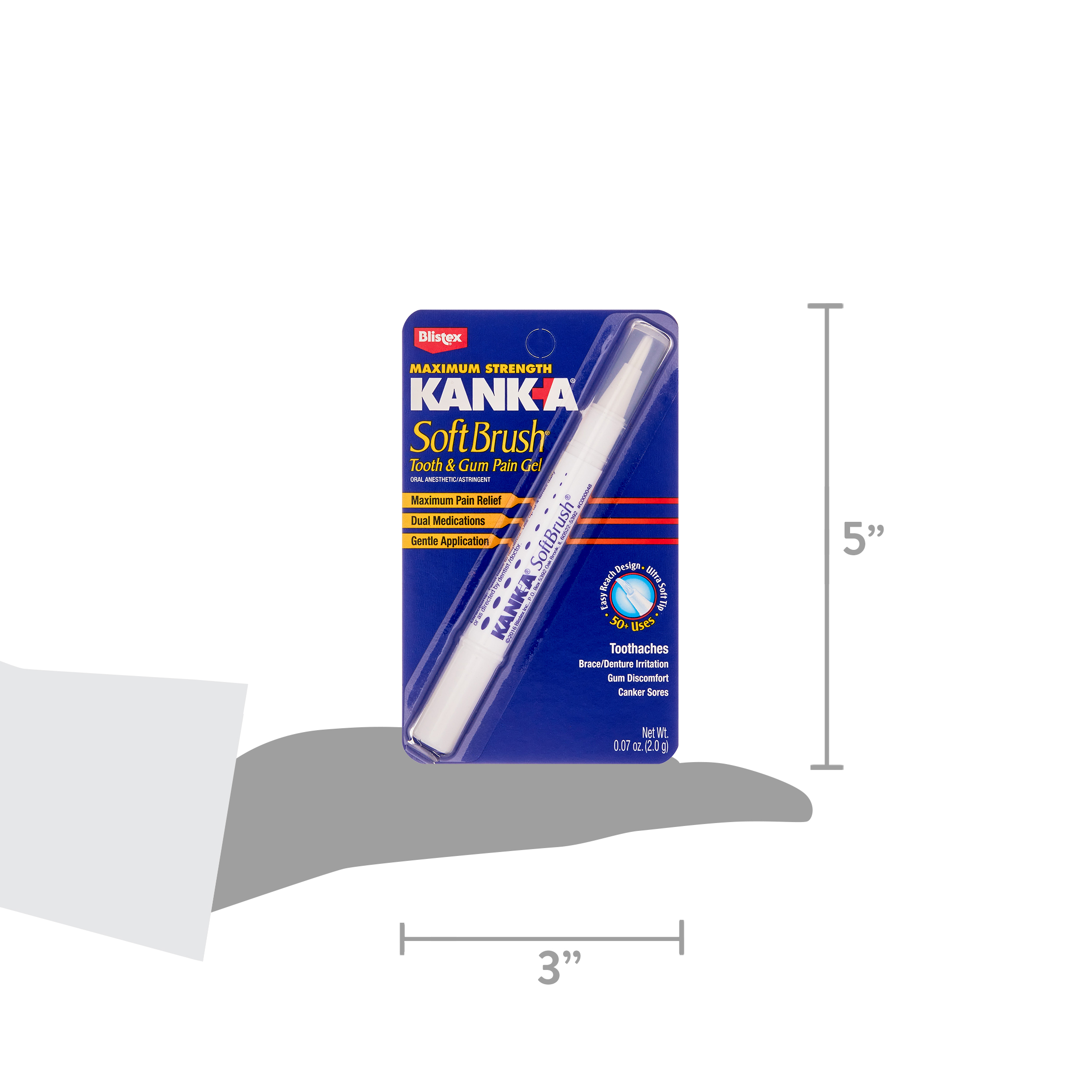 Kanka Tooth & Gum Pain Gel, Soft Brush, Professional Strenght - 0.07 oz